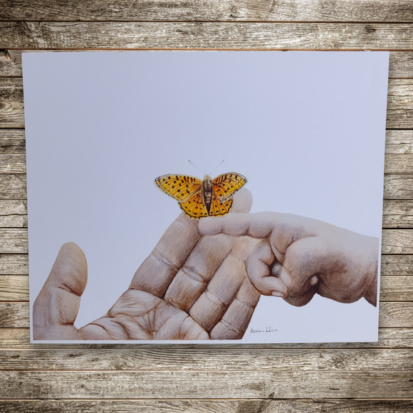 Butterfly Hands Art Print