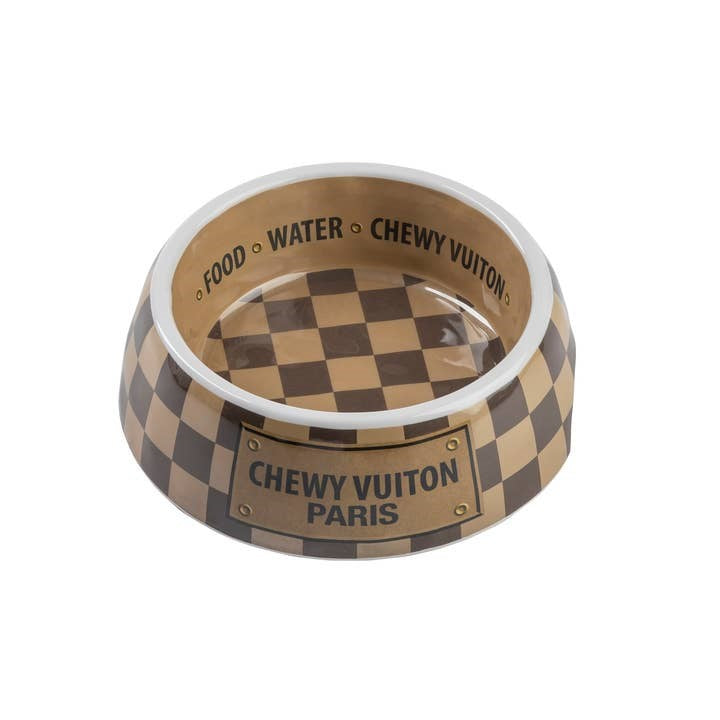 Checker Chewy Vuiton Bowl from Haute Diggity Dog