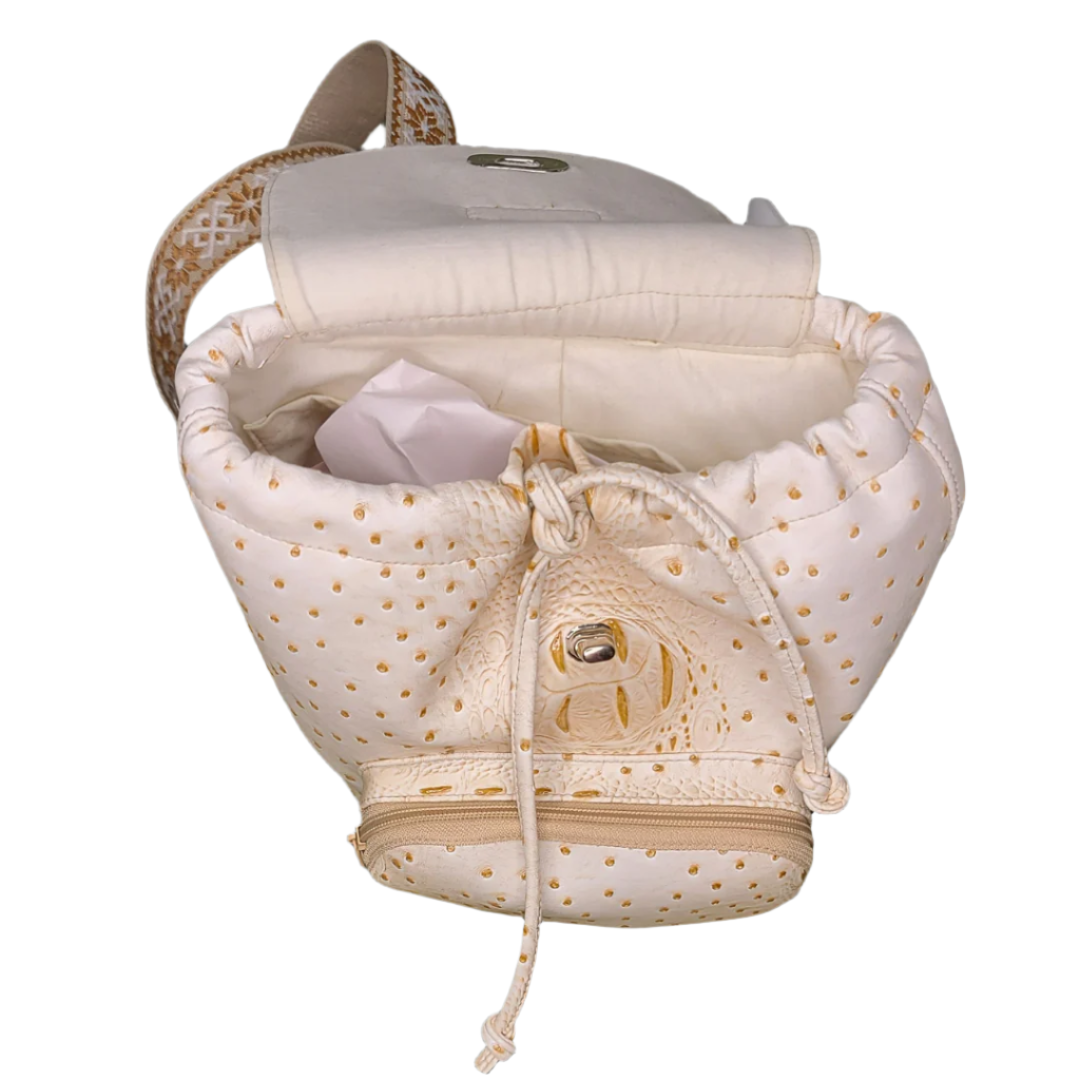 Cream Drawstring Backpack