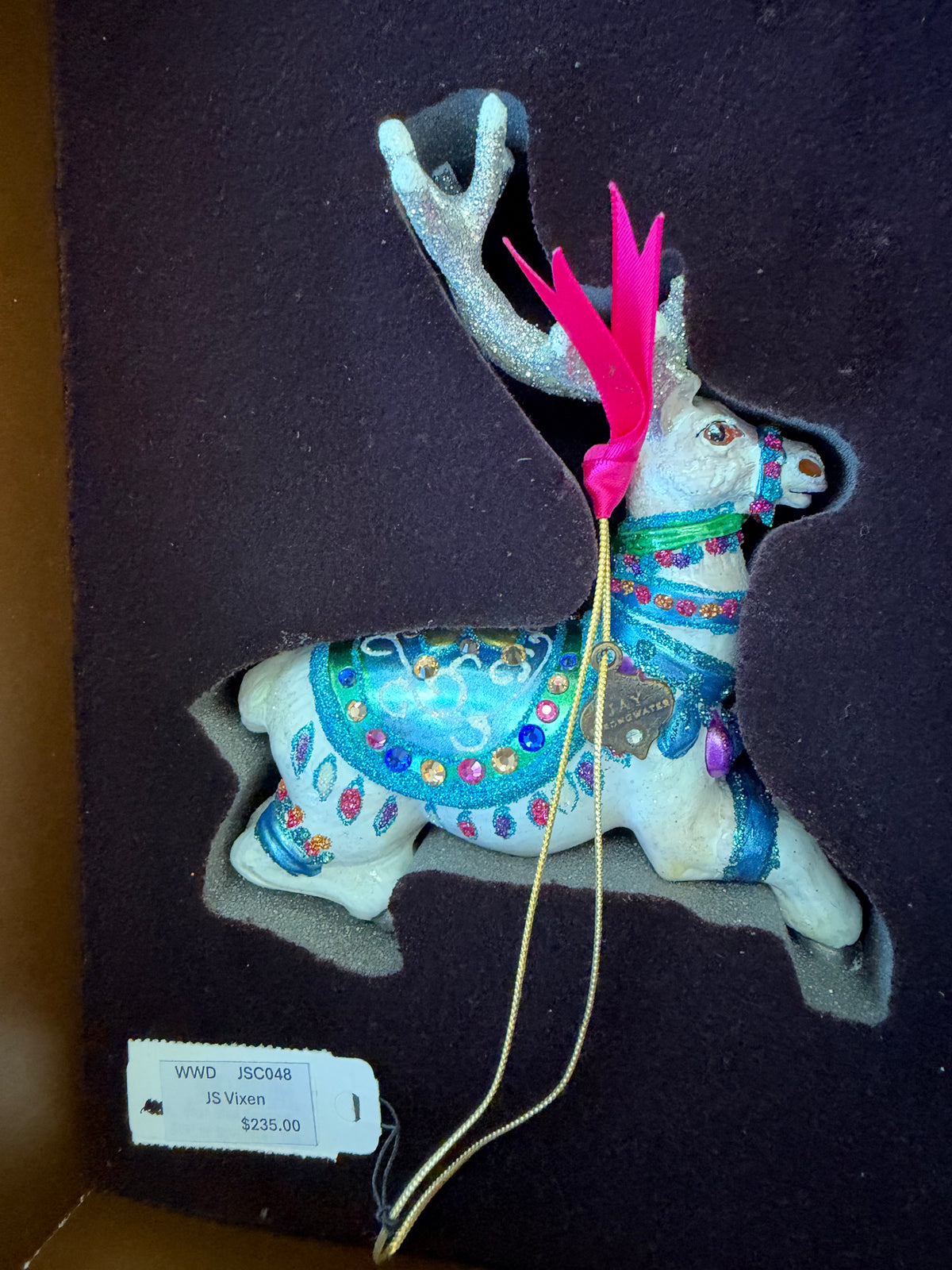 Jay Strongwater Vixen Reindeer Ornament