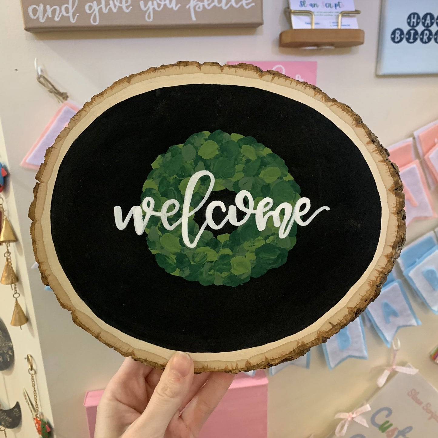 Welcome Wood Slice Decoration