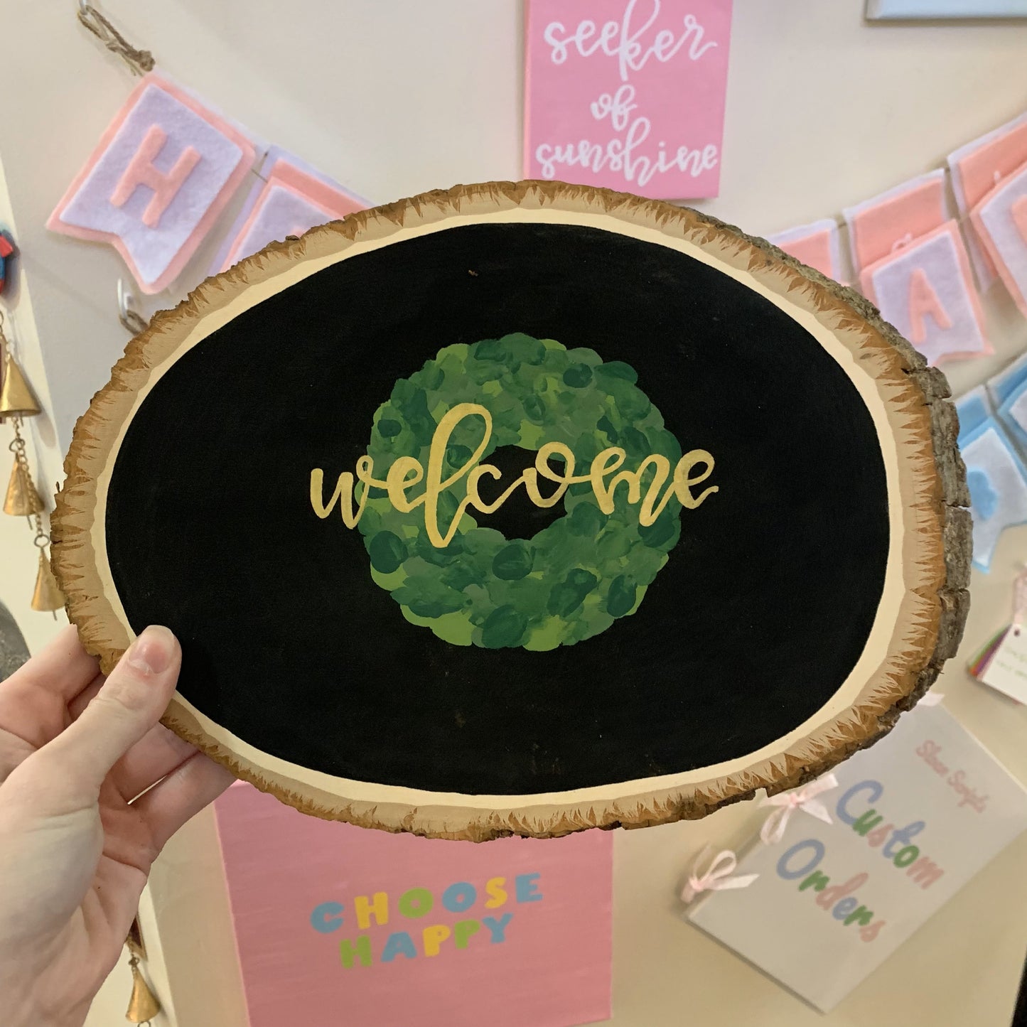 Welcome Wood Slice Decoration