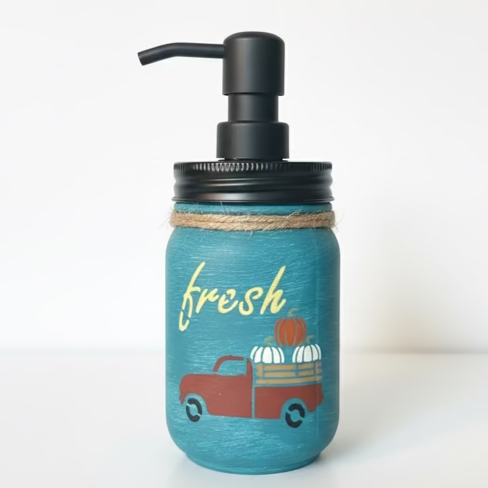 Tuscan Teal Farm Fresh Truck 16 oz Soap Dispenser