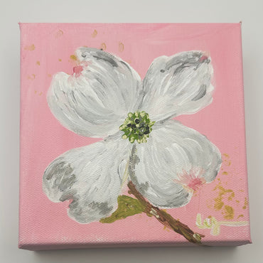 Dogwood Flower Painting 6x6
