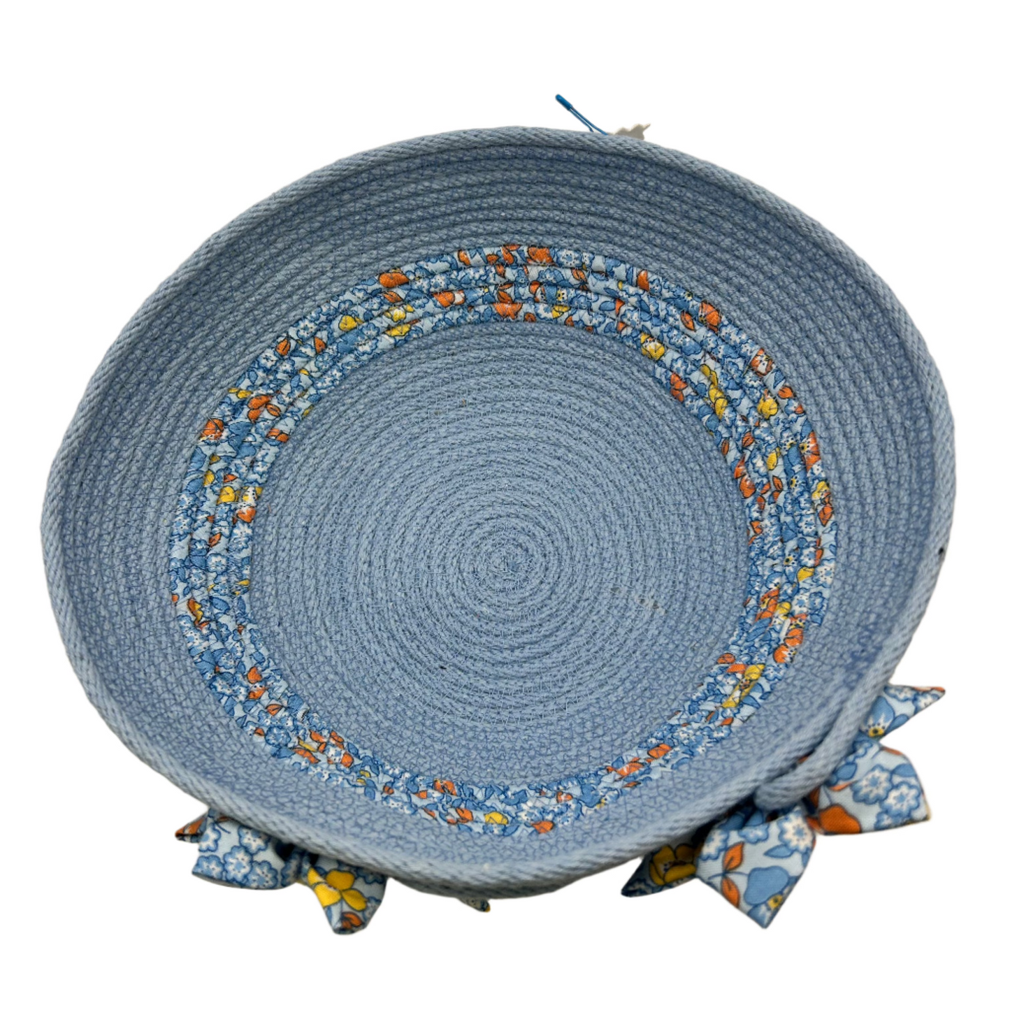 Blue Basket with Flowers