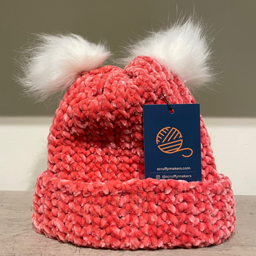 Double Pom Pom Baby Beanie