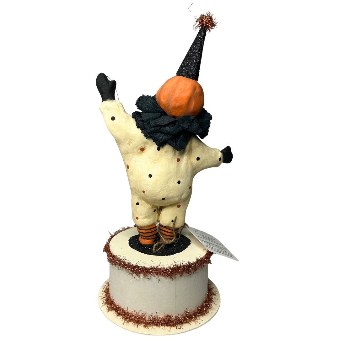 Fortune Pumpkin Clown with Removable Top Hat Candy Bowl