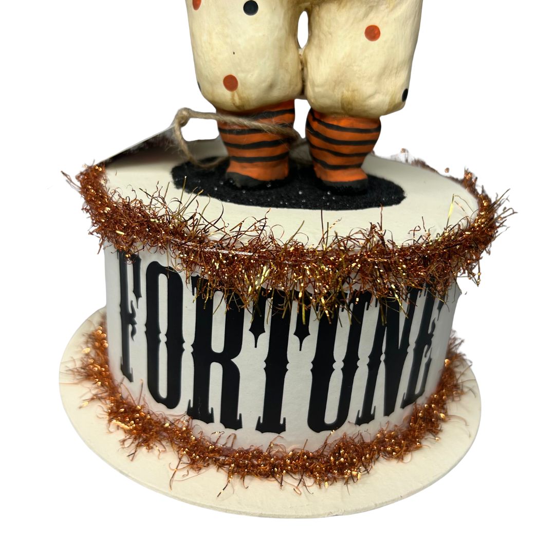 Fortune Pumpkin Clown with Removable Top Hat Candy Bowl