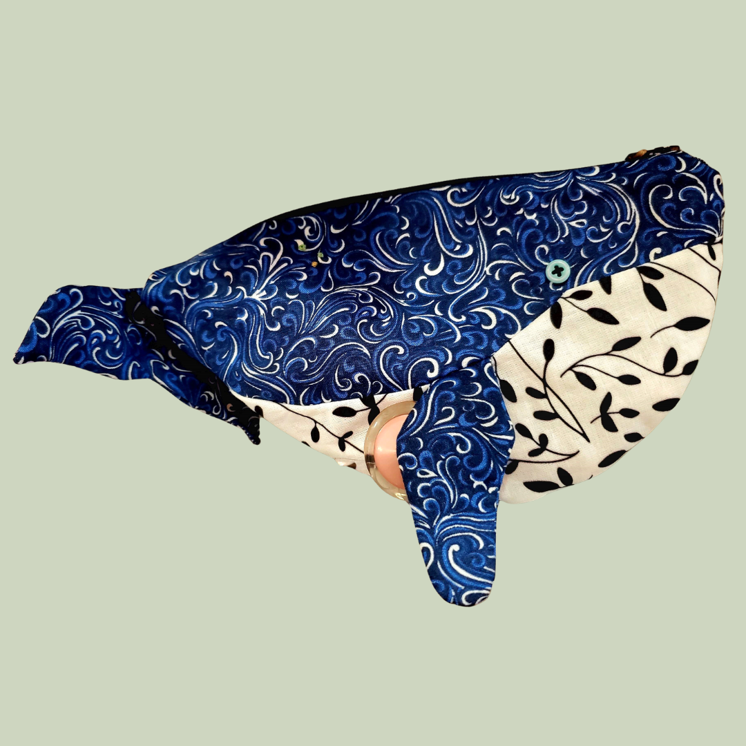 Small Whale Shaped Pencil & Art Bag