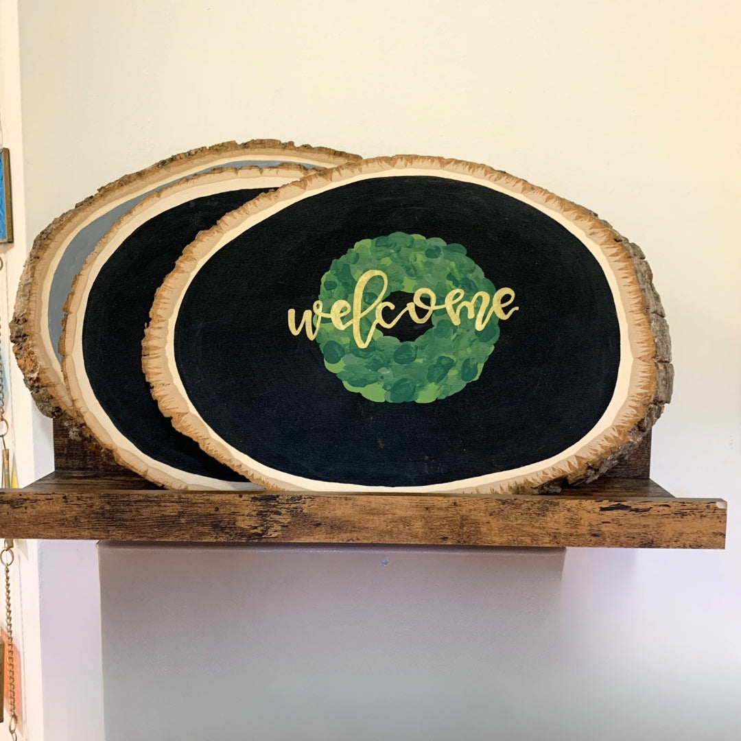 Welcome Wood Slice Decoration
