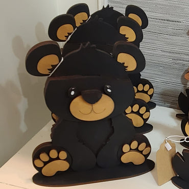 Wood Standing Bear and Highland Cow