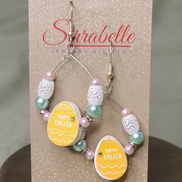 Easter Hoop Dangle Earrings