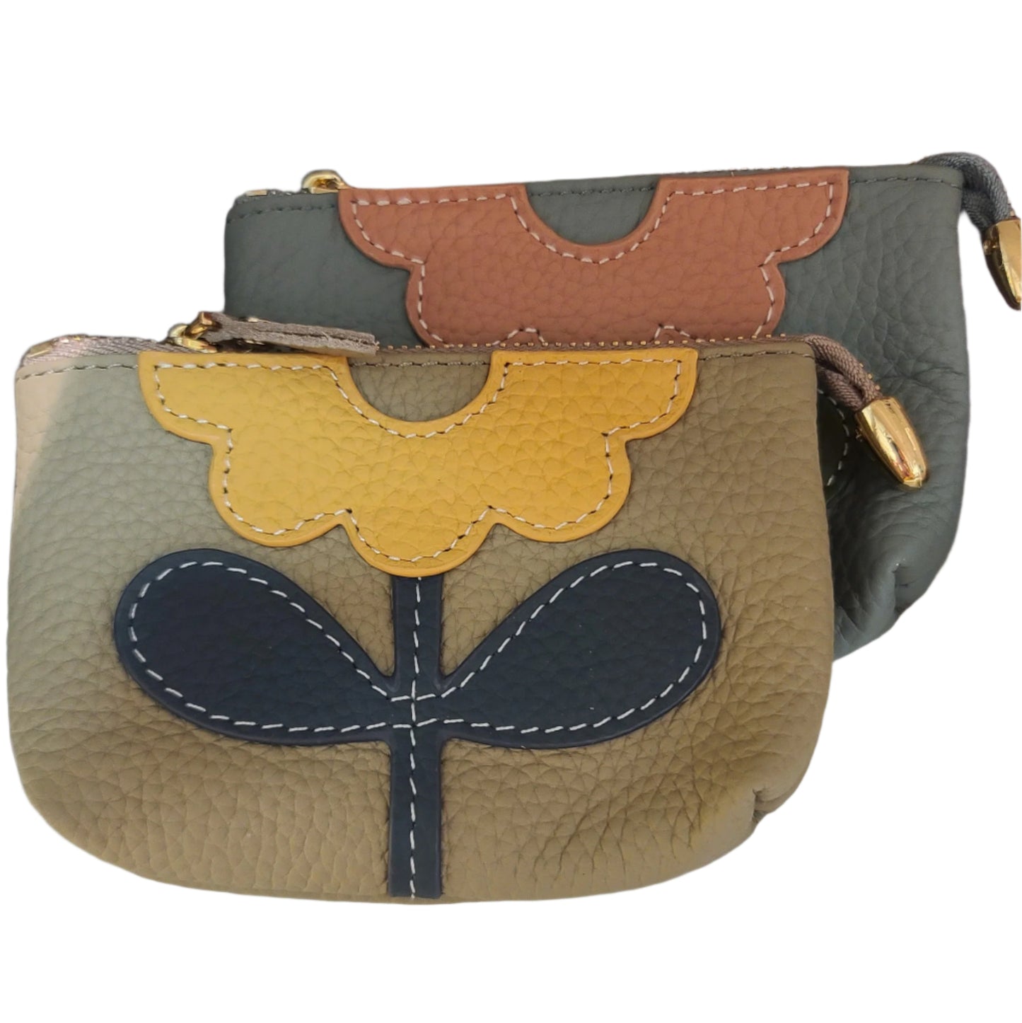 Leather Flower Coin Purse
