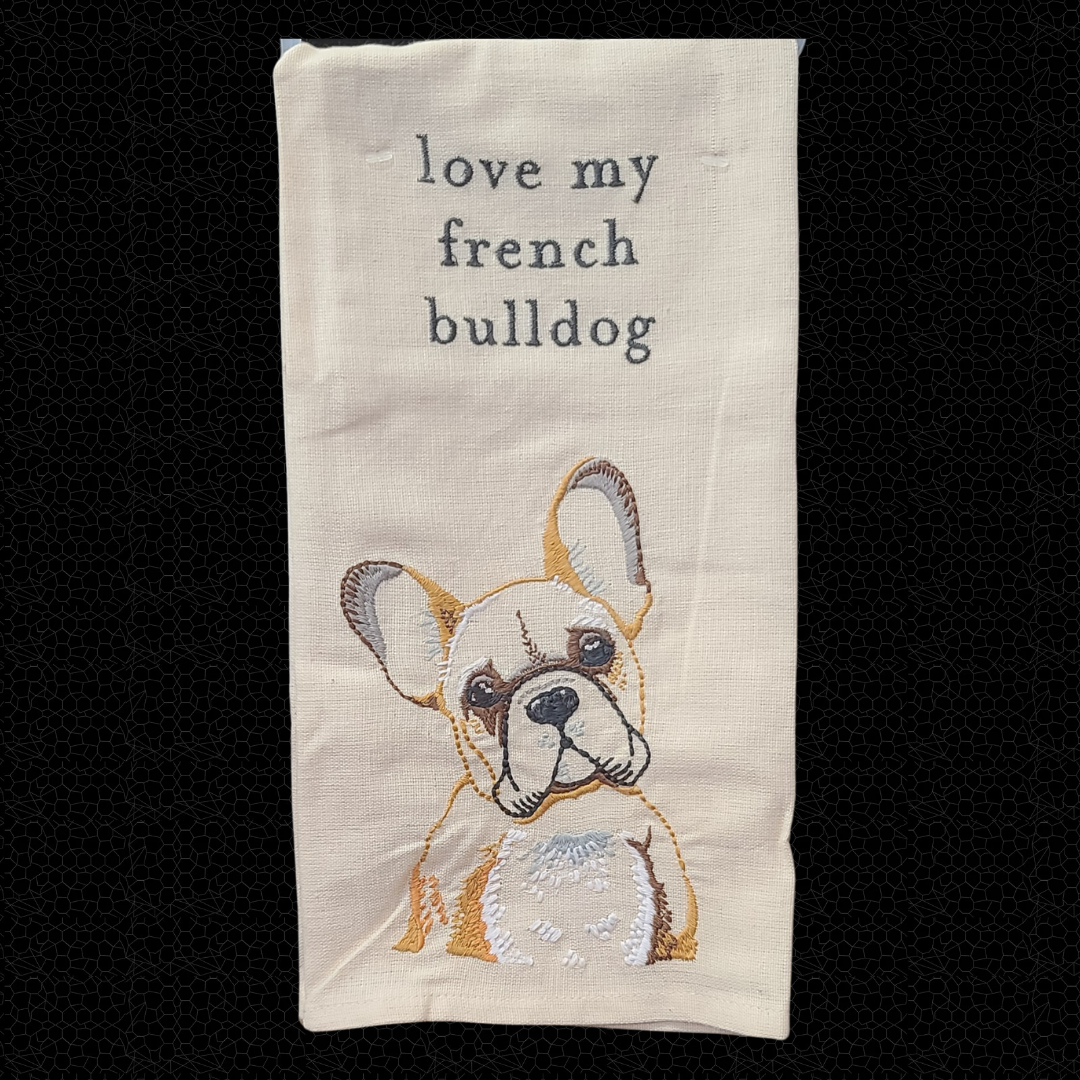 Embroidered Dog Hand Towel