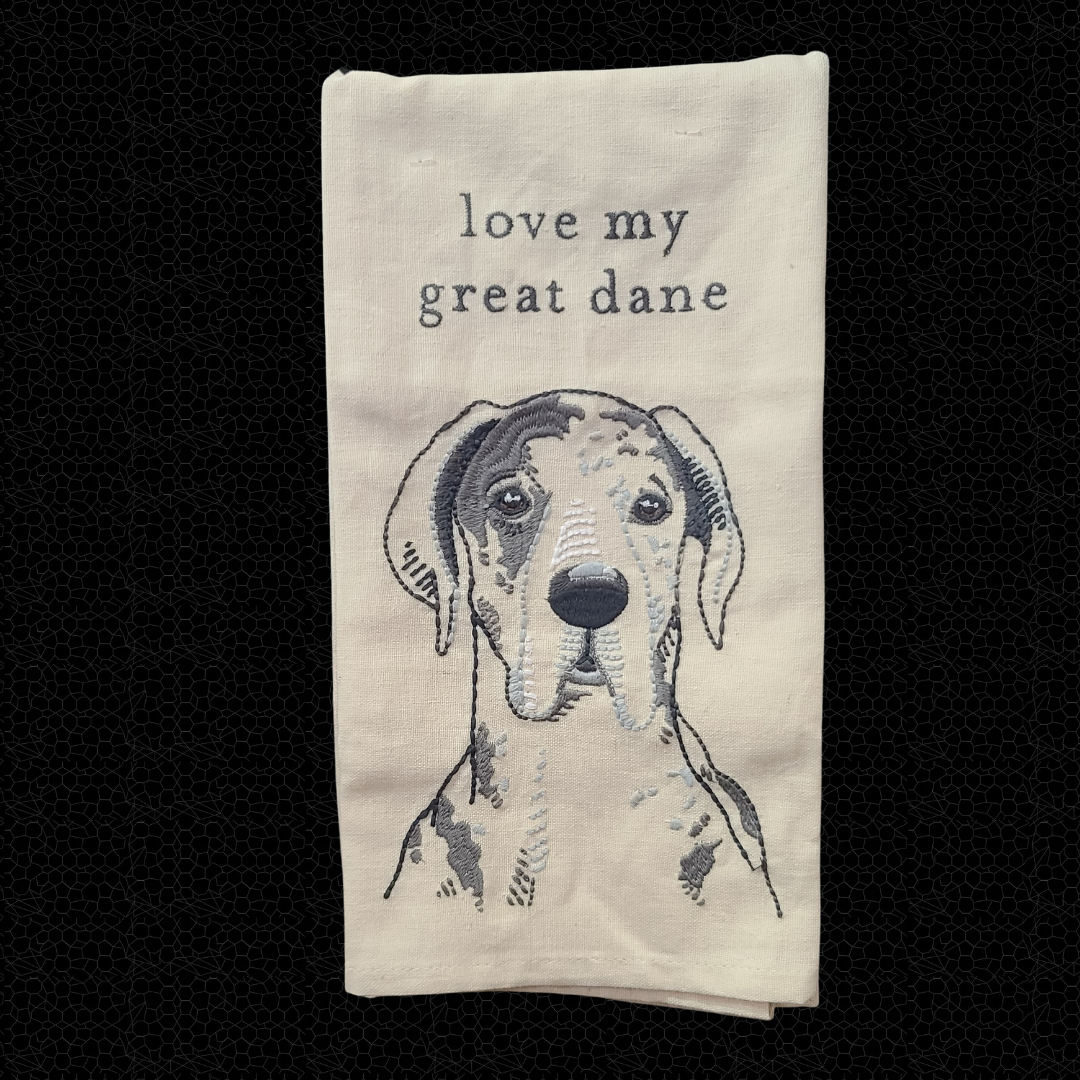 Embroidered Dog Hand Towel