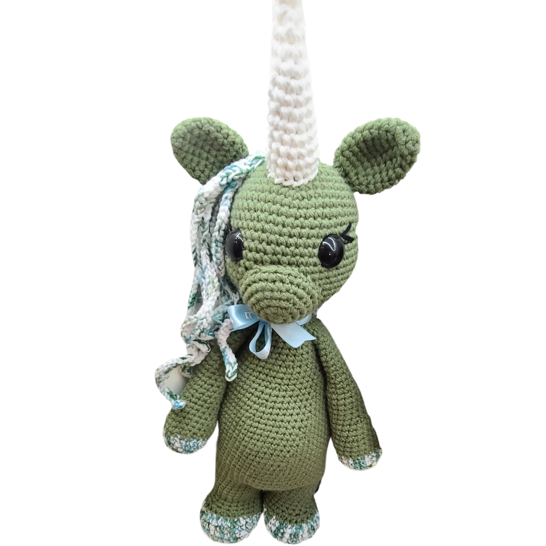 Crocheted Green Unicorn