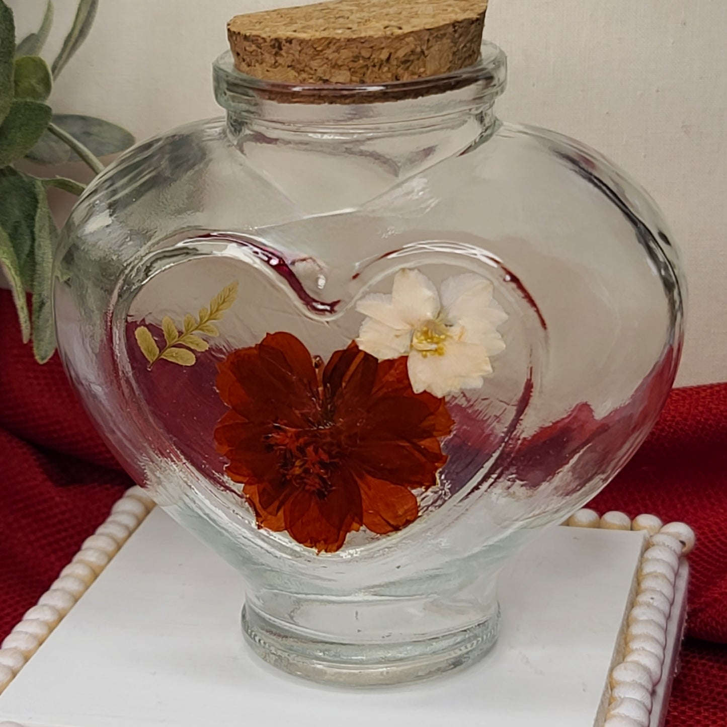 Glass Heart Jar