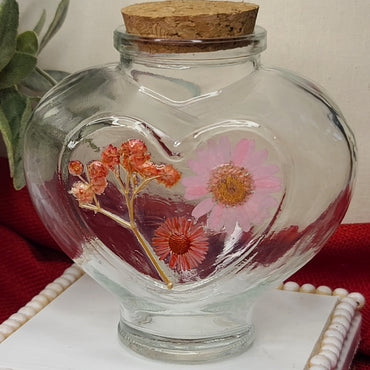 Glass Heart Jar