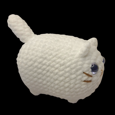 Hand-Crocheted White Cat
