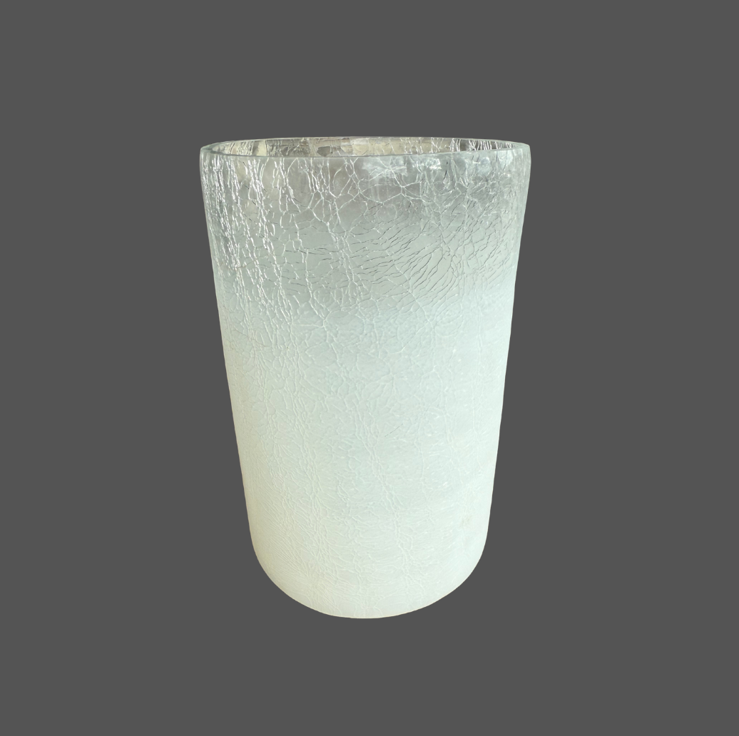White Crackle Hurricane Luminary
