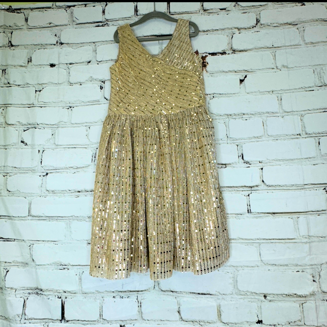 Girls Gold Sequin Dress