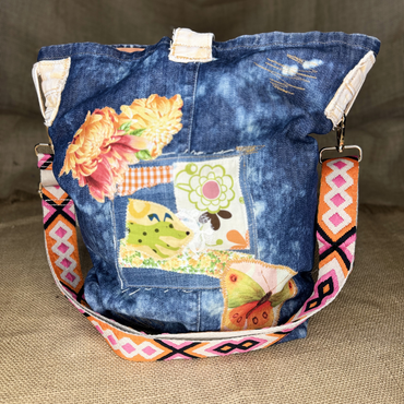 "Volunteer" Denim Patchwork Bag