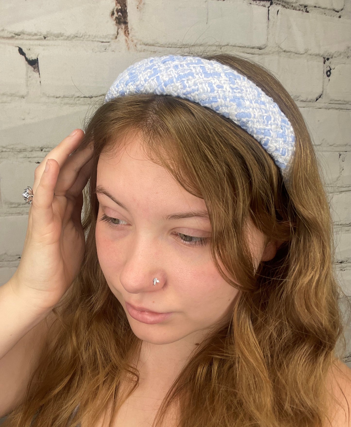 Blue and White Headband