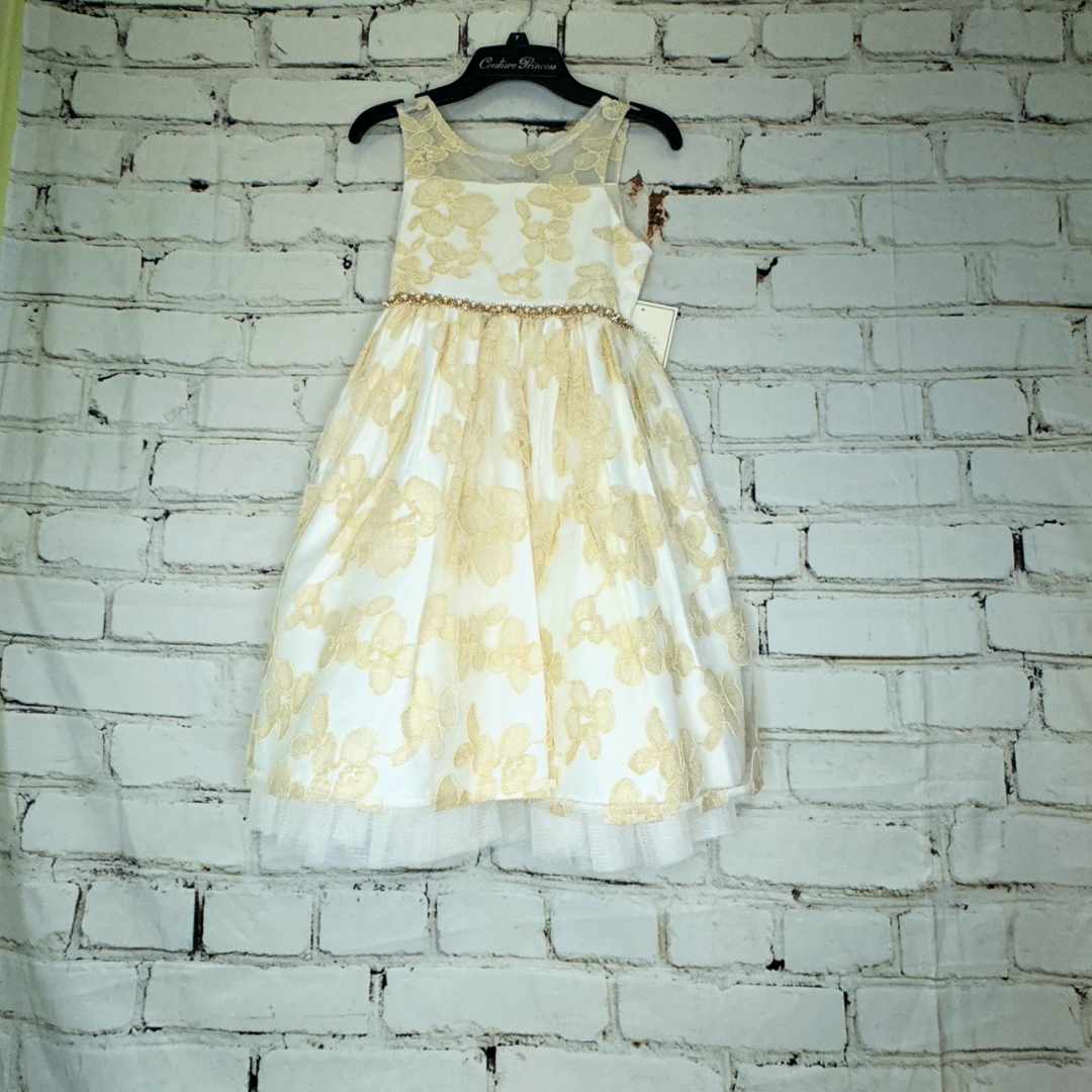 Gold and Ivory Shimmer Dress