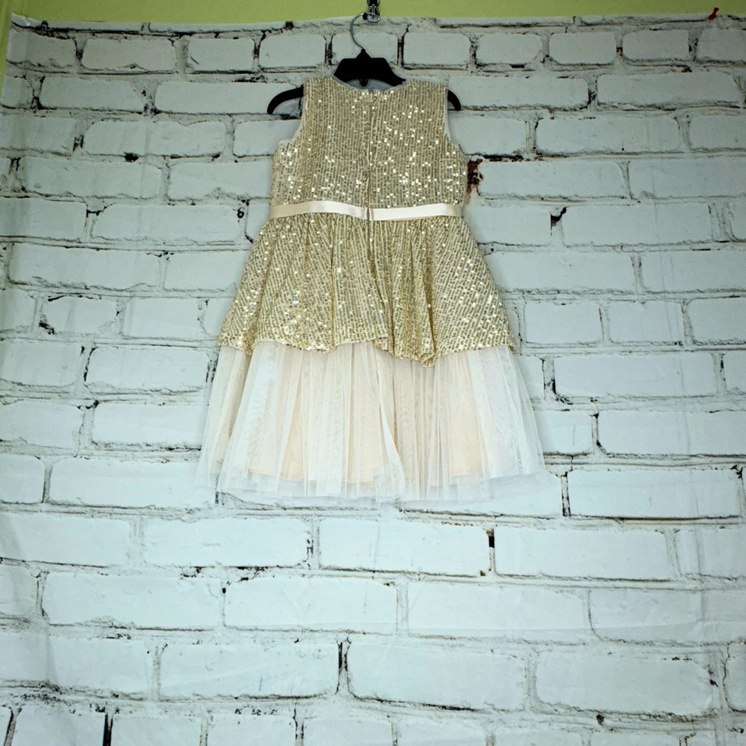 Gold Sequin Little Girls Dress