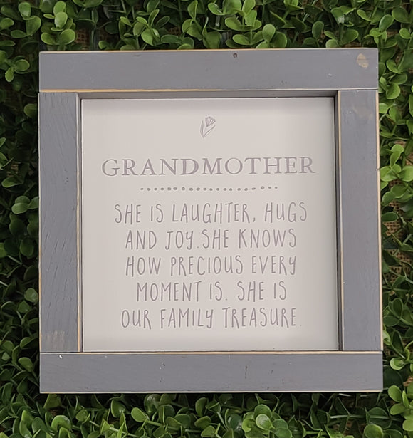 Wood Framed Grandmother Sign