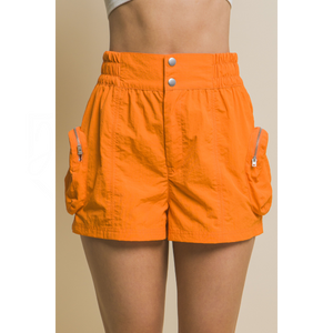 Orange Cargo Shorts