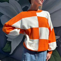Checkerboard Crewneck Sweater