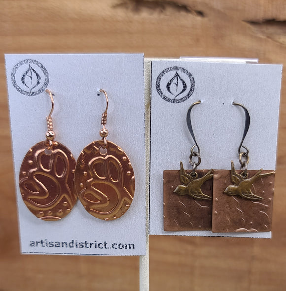 Copper and Bronze Earrings
