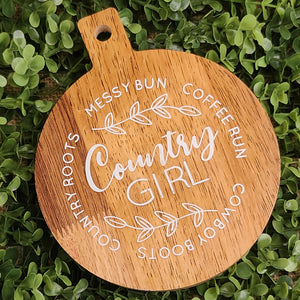 Country Girl Wood Serving Board