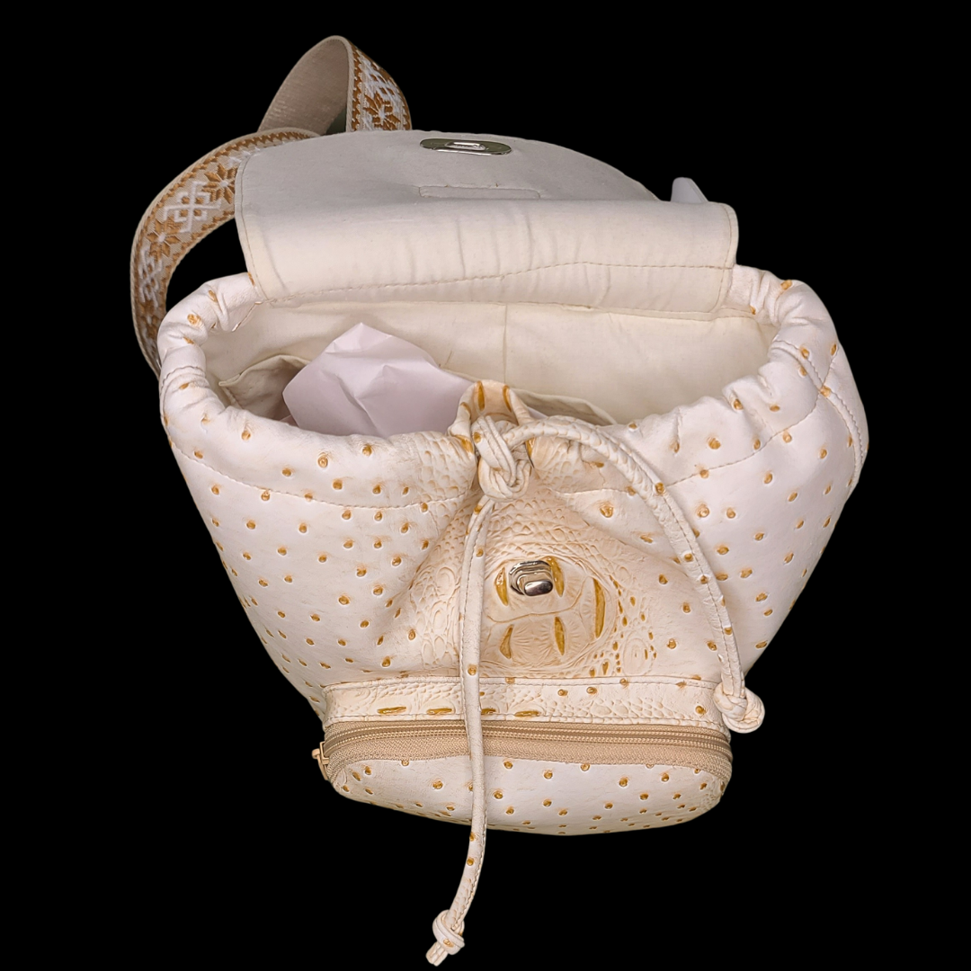 Cream Drawstring Backpack