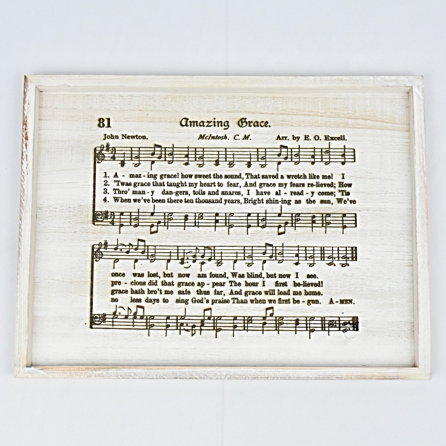 “Amazing Grace” Whitewash Hymn Sign