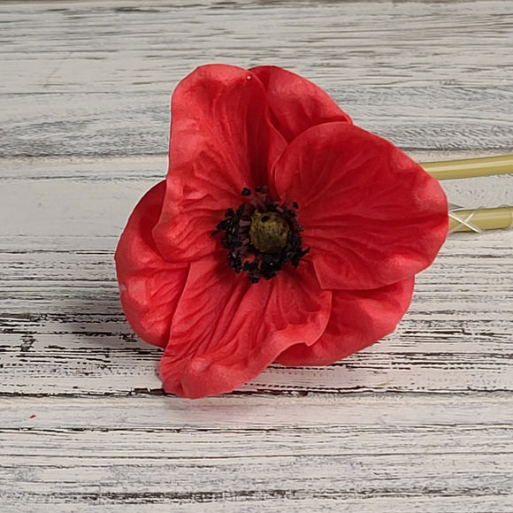 Artificial Red Poppy Flower