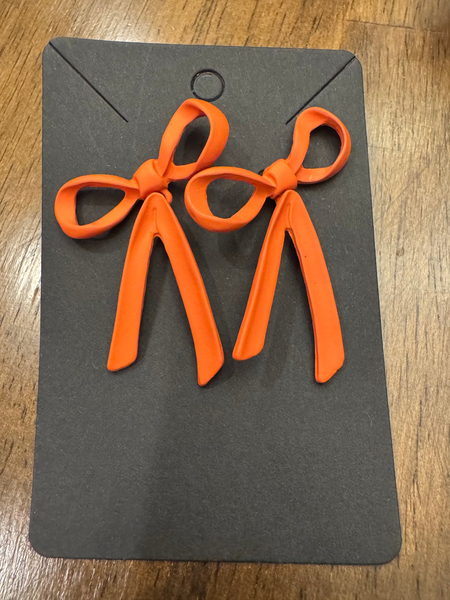 Orange Bow Earrings