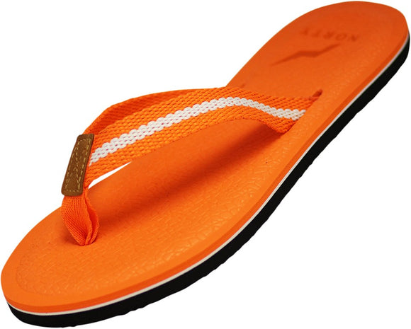 Orange & White Flip Flops For Girls