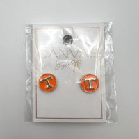 Power T Button Earring