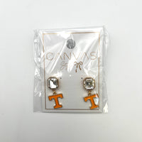 Power T Rhinestone Earrings