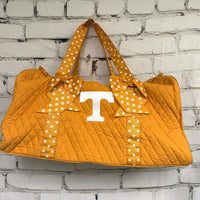 Orange and White Power T Duffle Bag