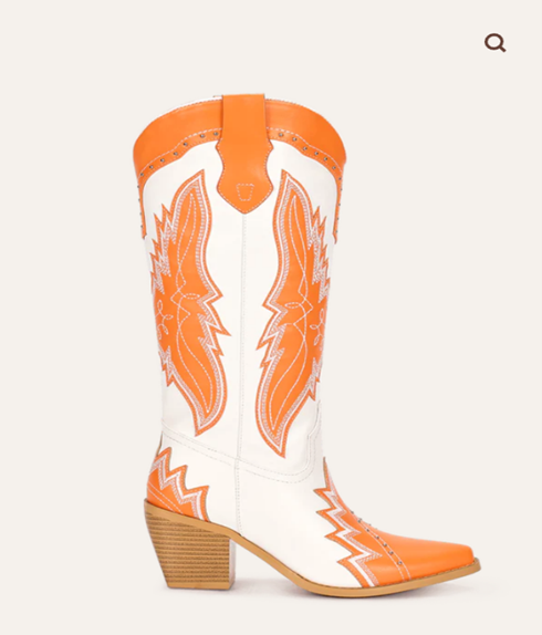 Gameday Women’s Orange & White Western Boots