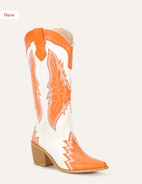 Gameday Women’s Orange & White Western Boots