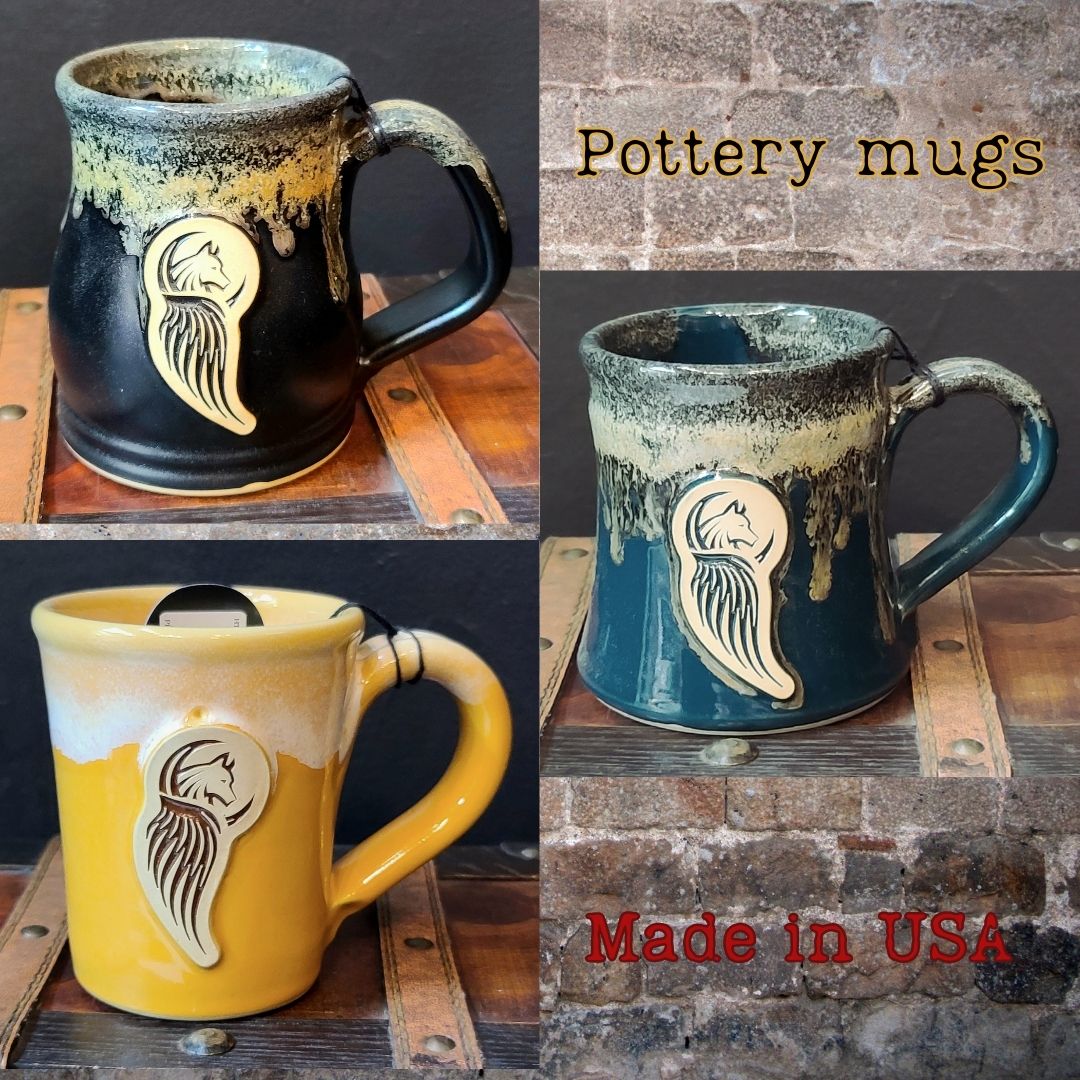 Hamilton Trading Co Stoneware Pottery Mugs