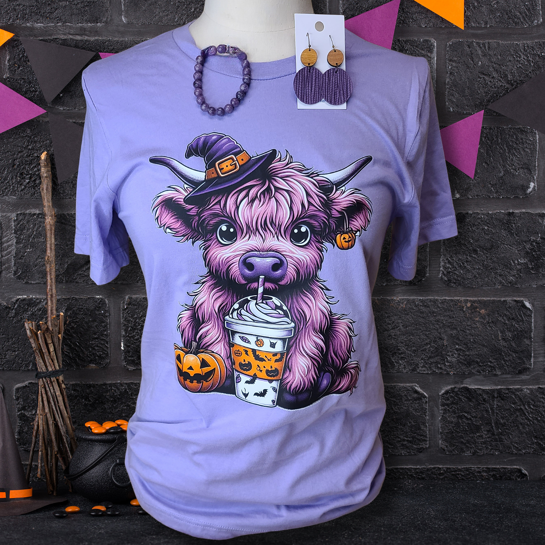 Halloween Highland Cow Tee