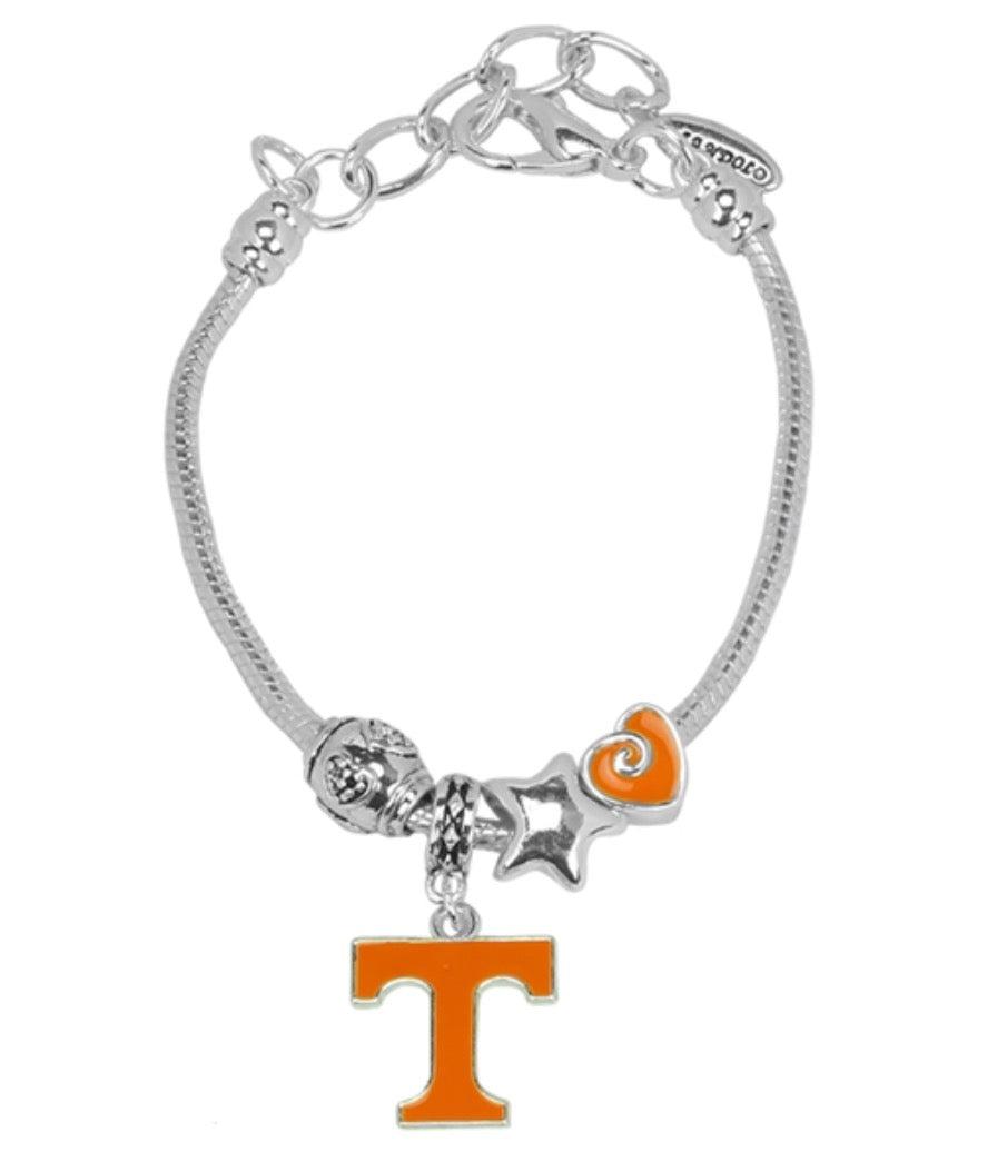 Tennessee Logo Heart Bracelet