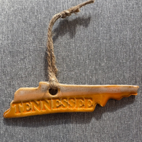 Orange Tennessee Shape Pottery Ornament