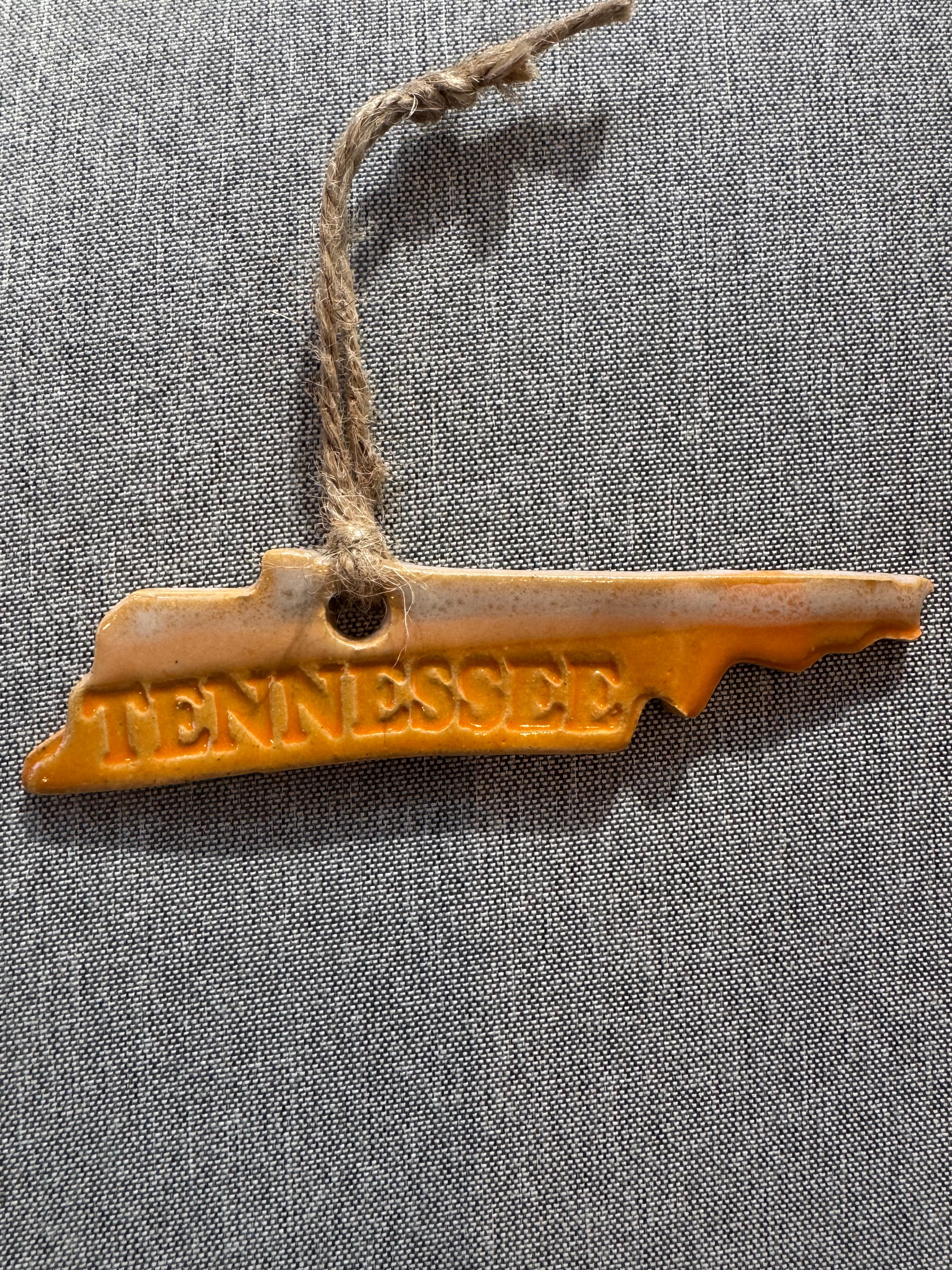 Orange Tennessee Shape Pottery Ornament