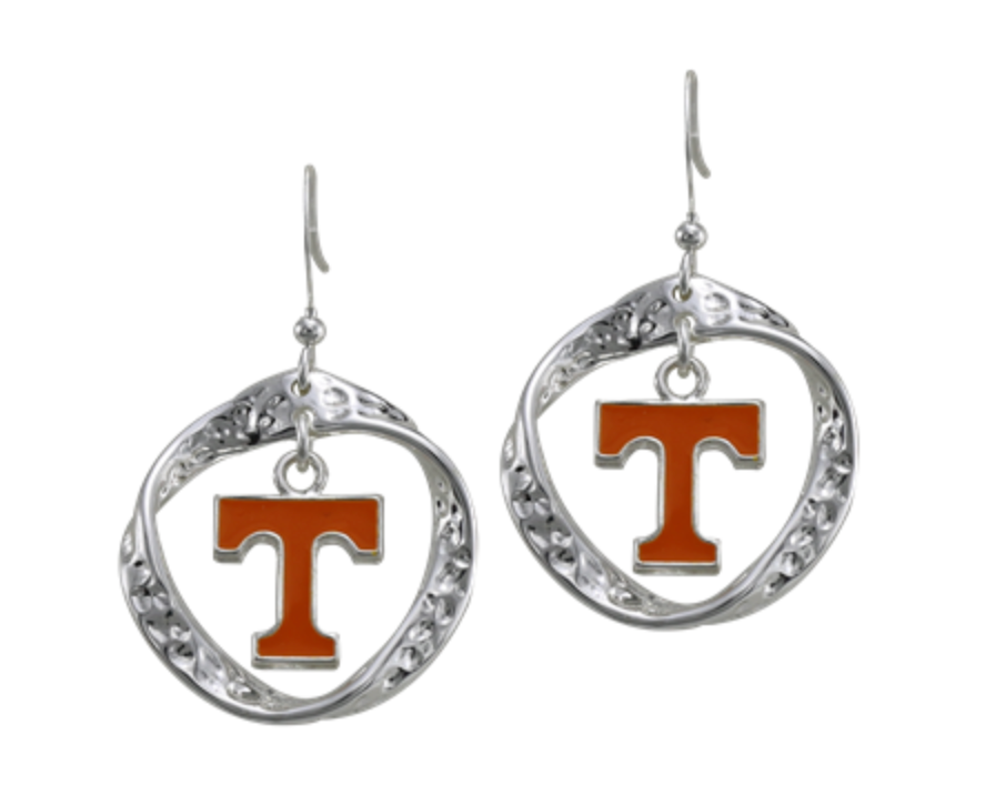 Power T Logo drop earrings